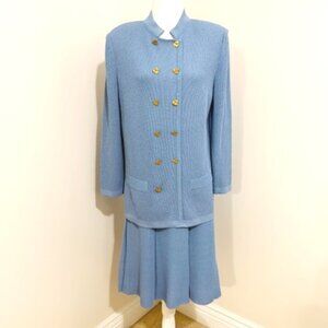 Vintage Castleberry Skirt Suit Set Light Blue Classic Women's Size 14